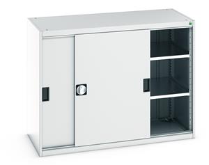 Bott Cubio Sliding Solid Door Cupboards with shelves and drawers 1600mm high option available Bott Cubio Cupboard with Sliding Doors 1000H x1300Wx650mmD